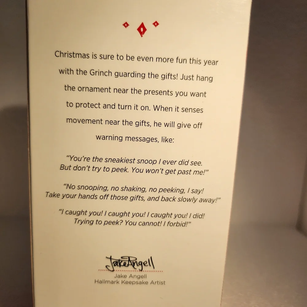 Hallmark Keepsake 2015 Grinch Peekbuster Magic motion-activated sound ornament - Picture 2 of 8